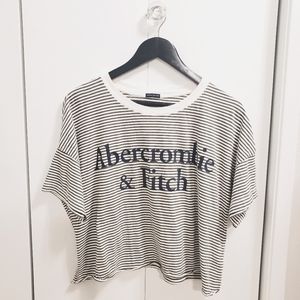 Abercrombie & Fitch Black and White Striped Tee